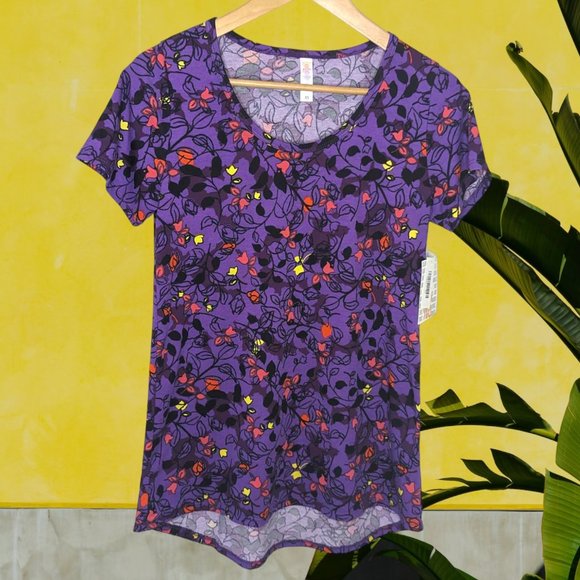 LLR Classic T XS Purple Dark Floral NWT - Picture 6 of 7